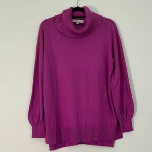 Loft Rib Trim Turtle Neck Sweater size L NEW